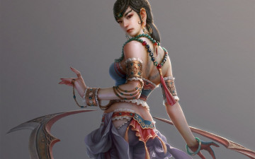 Картинка 3д+графика фантазия+ fantasy тату оружие фон взгляд девушка