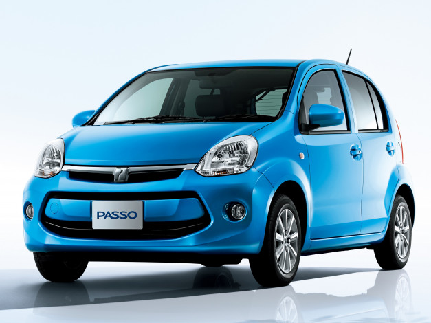 Обои картинки фото автомобили, toyota, синий, 2014г, passo, g
