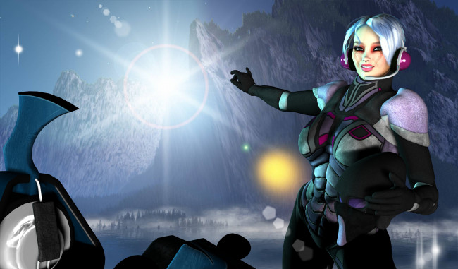 Обои картинки фото 3д графика, люди , people, взгляд, девушка