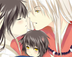 Картинка разное арты арт семья кагоме инуяша любовь