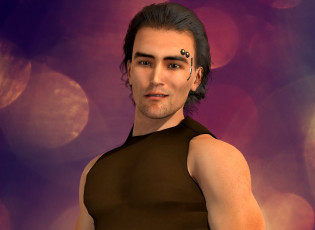 Картинка 3д+графика портрет+ portraits фон взгляд парень