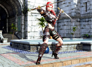 Картинка 3д+графика фантазия+ fantasy девушка оружие фон взгляд