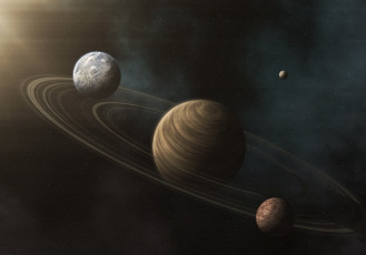 Картинка космос арт планеты вселенная галактика