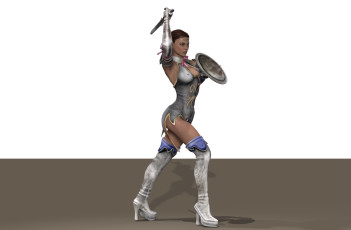 Картинка 3д+графика амазонки+ amazon девушка взгляд фон оружие