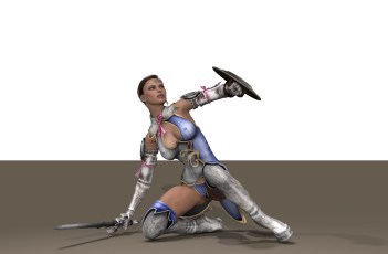 обоя 3д графика, амазонки , amazon, девушка, взгляд, фон, оружие