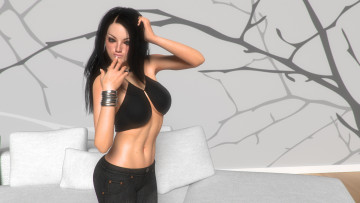 Картинка 3д+графика люди+ people взгляд девушка фон