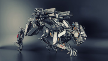 Картинка 3д+графика моделирование+ modeling пёс робот фон