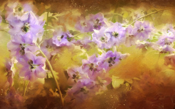 Картинка рисованное цветы дельфиниум сиреневый