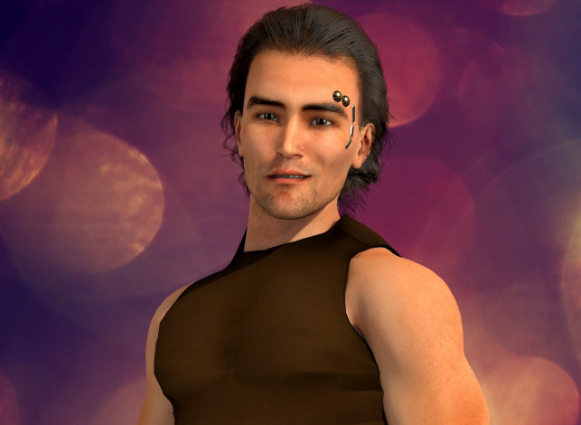 Обои картинки фото 3д графика, портрет , portraits, фон, взгляд, парень