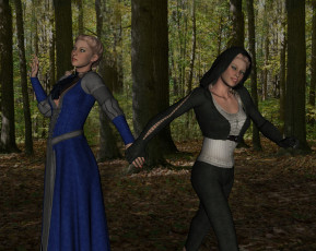 Картинка 3д+графика люди+ people девушки взгляд фон