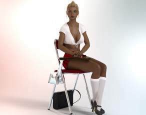 Картинка 3д+графика люди+ people фон взгляд девушка