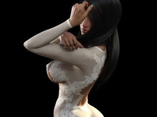 Картинка 3д+графика люди+ people девушка взгляд фон