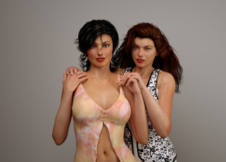 Картинка 3д+графика люди+ people взгляд фон девушки