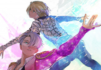 Картинка аниме yuri+on+ice парни персонажи