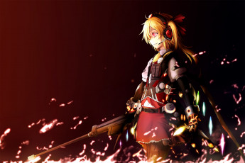 Картинка аниме touhou фон девушка взгляд