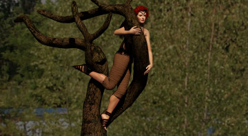 Картинка 3д+графика люди+ people девушка взгляд фон