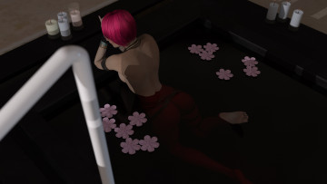 Картинка 3д+графика люди+ people фон взгляд девушка бассейн