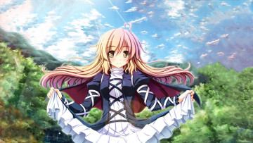 Картинка аниме touhou взгляд девушка фон