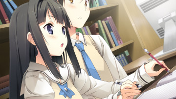 Картинка аниме your+diary девушки фон взгляд