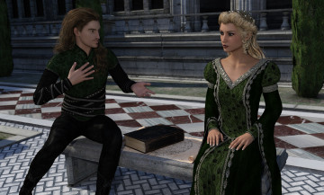 Картинка 3д+графика люди+ people девушка взгляд фон