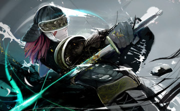 Картинка аниме оружие +техника +технологии рендеринг самурай мужчина nezag доспехи арт меч