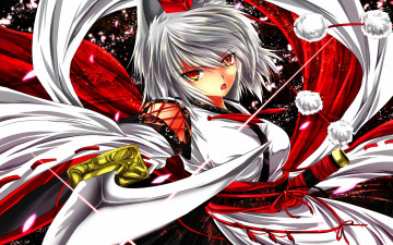 Картинка аниме touhou взгляд фон девушка