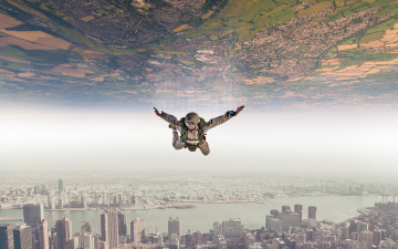 Картинка разное компьютерный+дизайн парашютист абстракция летит