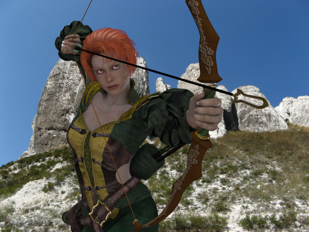 Обои картинки фото 3д графика, амазонки , amazon, фон, взгляд, девушка