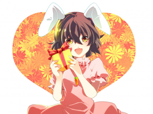 Обои картинки фото аниме, touhou, взгляд, девушка, фон