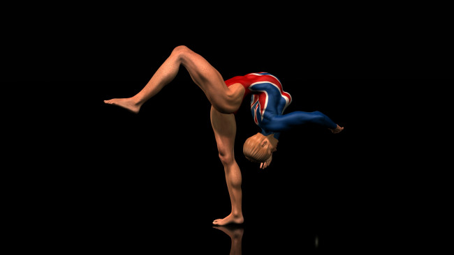 Обои картинки фото 3д графика, спорт , sport, гимнастика, фон, взгляд, девушка