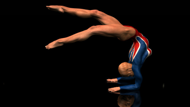 Обои картинки фото 3д графика, спорт , sport, гимнастика, фон, взгляд, девушка