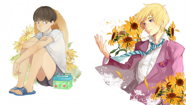 Обои картинки фото аниме, mob psycho 100, мальчики