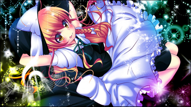 Обои картинки фото аниме, touhou, взгляд, девушка, фон