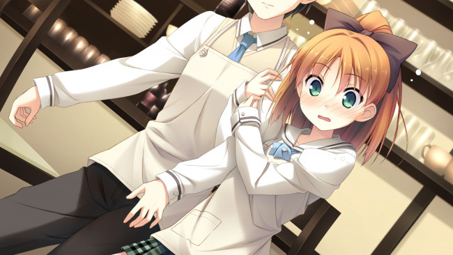 Обои картинки фото аниме, your diary, взгляд, фон, девушка