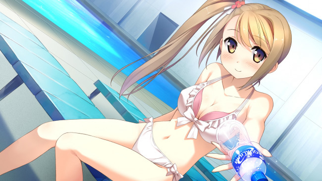 Обои картинки фото аниме, your diary, взгляд, фон, девушка