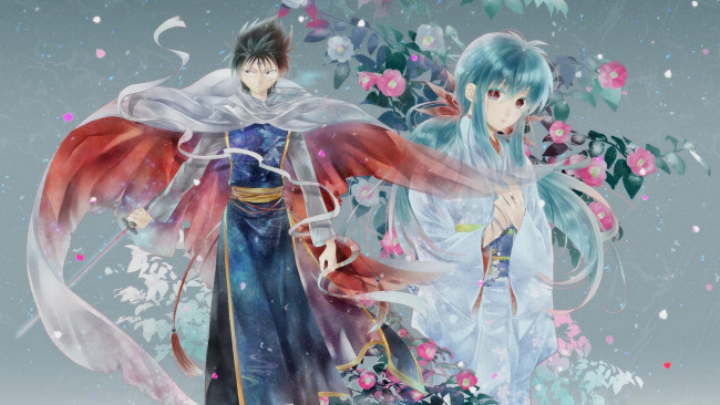 Обои картинки фото аниме, yu yu hakusho, девушка, парень