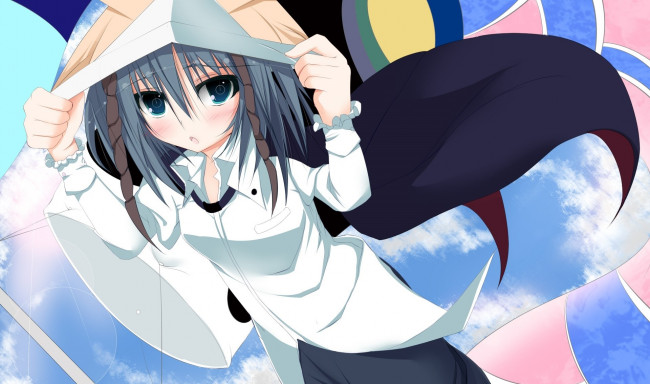 Обои картинки фото аниме, touhou, фон, взгляд, девушка