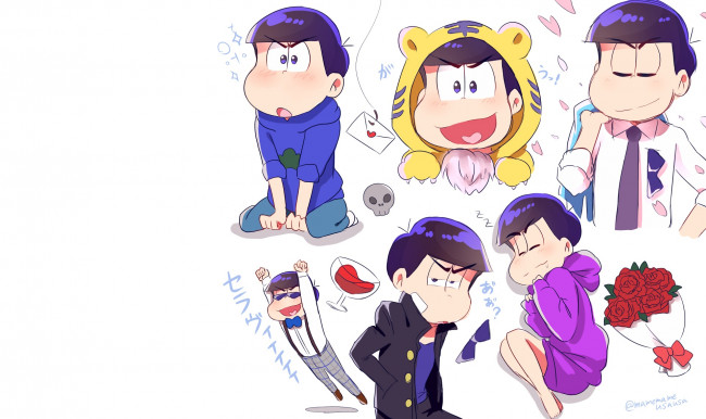 Обои картинки фото аниме, osomatsu-san, matsuno, karamatsu