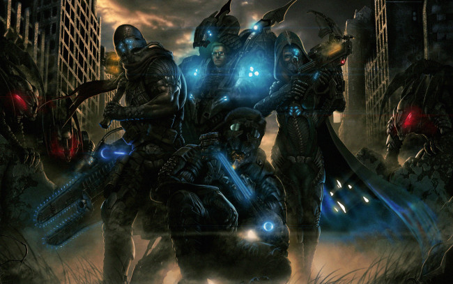 Обои картинки фото фэнтези, роботы,  киборги,  механизмы, рока, меч, девушка, поза