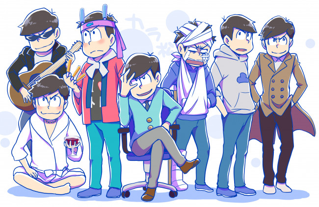 Обои картинки фото аниме, osomatsu-san, парни