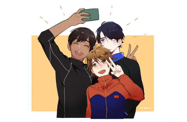 Обои картинки фото аниме, yuri on ice, персонажи, парни