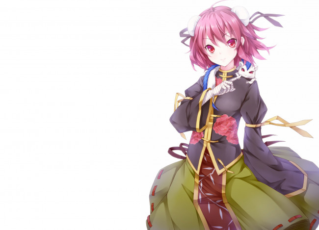 Обои картинки фото аниме, touhou, девушка, фон, взгляд