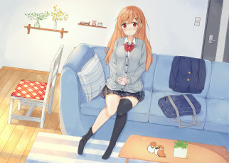 Картинка аниме unknown +другое+ фон взгляд девушка