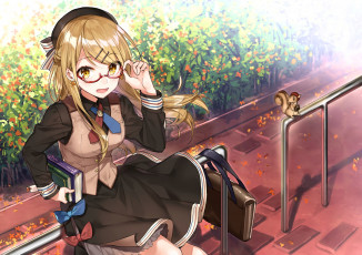 Картинка аниме unknown +другое+ девушка взгляд фон