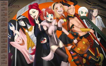 Картинка календари аниме персонаж парень клыки 2018 девушка