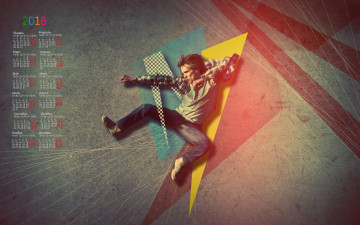 Картинка календари люди прыжок парень 2018