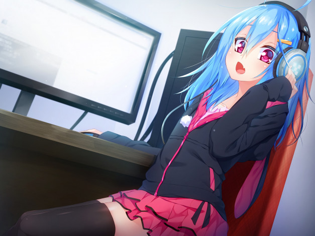 Обои картинки фото аниме, unknown,  другое , фон, взгляд, девушка