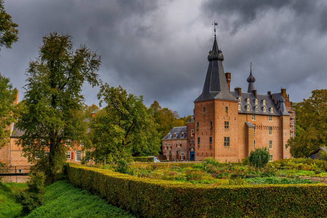 Обои картинки фото astle of doorwerth, города, замки нидерландов, простор