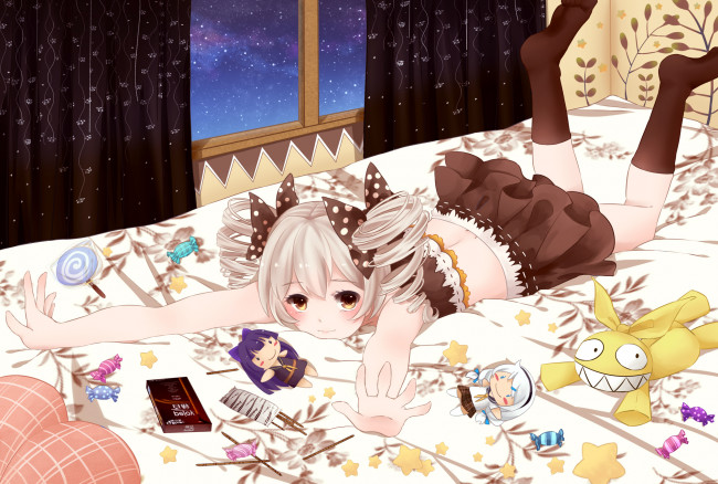 Обои картинки фото аниме, unknown,  другое , фон, взгляд, девушка