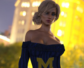 Картинка 3д+графика люди+ people фон взгляд девушка